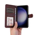 For Samsung Galaxy S24 5G ENKAY Card Wallet Calf Texture Leather Phone Case with Screen Film(Brown) - 3