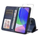 For Samsung Galaxy F16 / M16 ENKAY Card Wallet Calf Texture Leather Phone Case with Screen Film(Blue) - 1