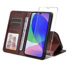 For Samsung Galaxy F16 / M16 ENKAY Card Wallet Calf Texture Leather Phone Case with Screen Film(Brown) - 1