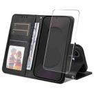 For Samsung Galaxy S25 FE 5G ENKAY Card Wallet Calf Texture Leather Phone Case with Screen Film(Black) - 1
