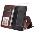 For Samsung Galaxy S25 FE 5G ENKAY Card Wallet Calf Texture Leather Phone Case with Screen Film(Brown) - 1
