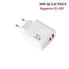 PD31 5V-20V 30W USB-C / Type-C + USB-A Multi Protocol Compatible Charger, EU Plug(White) - 2