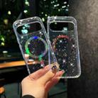 For Google Pixel 9 Glossy Glitter Starry Colorful MagSafe Ring Phone Case(White) - 2