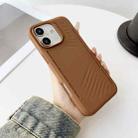 For iPhone 16 Gaer4 Imitation MagSafe Shockproof TPU Phone Case(Brown) - 1