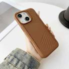 For iPhone 15 Gaer4 Imitation MagSafe Shockproof TPU Phone Case(Brown) - 1