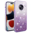 For vivo S6 Gradient Glitter Flower All-inclusive Phone Case(Purple) - 1