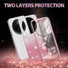For vivo Y300 Pro Gradient Glitter Flower All-inclusive Phone Case(Pink) - 2