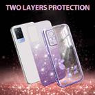 For vivo S9 Gradient Glitter Flower All-inclusive Phone Case(Purple) - 2