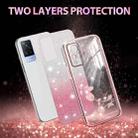 For vivo S9 Gradient Glitter Flower All-inclusive Phone Case(Pink) - 2