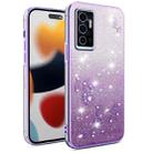 For vivo S10e Gradient Glitter Flower All-inclusive Phone Case(Purple) - 1