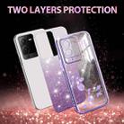 For vivo S15 Gradient Glitter Flower All-inclusive Phone Case(Purple) - 2