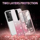 For vivo S15e Gradient Glitter Flower All-inclusive Phone Case(Pink) - 2
