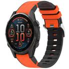 For Garmin Fenix 8 AMOLED 47mm Quick Release Buckle 22mm Silicone Leather Watch Band(Orange) - 1