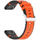 For Garmin Fenix 8 AMOLED 47mm Quick Release Buckle 22mm Silicone Leather Watch Band(Orange) - 3