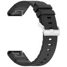 For Garmin Fenix 8 AMOLED 47mm Quick Release Buckle 22mm Silicone Leather Watch Band(Black) - 3