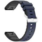 For Garmin Fenix 8 AMOLED 47mm Quick Release Buckle 22mm Silicone Leather Watch Band(Dark Blue) - 3