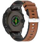 For Garmin Fenix 8 AMOLED 47mm Quick Release Buckle 22mm Silicone Leather Watch Band(Brown) - 2