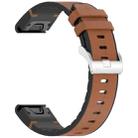 For Garmin Fenix 8 AMOLED 47mm Quick Release Buckle 22mm Silicone Leather Watch Band(Brown) - 3