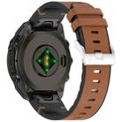 For Garmin Fenix 8 AMOLED 43mm Quick Release Buckle 20mm Silicone Leather Watch Band(Brown) - 2
