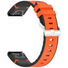 For Garmin  Fenix 8 AMOLED 51mm Quick Release Buckle 26mm Silicone Leather Watch Band(Orange) - 3