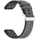 For Garmin  Fenix 8 AMOLED 51mm Quick Release Buckle 26mm Silicone Leather Watch Band(Gray) - 3