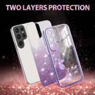 For Samsung Galaxy S25 5G Gradient Glitter Flower All-inclusive Phone Case(Purple) - 2