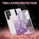 For Samsung Galaxy S25 Ultra 5G Gradient Glitter Flower All-inclusive Phone Case(Purple) - 2