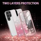 For Samsung Galaxy S25 Ultra 5G Gradient Glitter Flower All-inclusive Phone Case(Pink) - 2