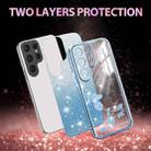 For Samsung Galaxy S25 Ultra 5G Gradient Glitter Flower All-inclusive Phone Case(Blue) - 2