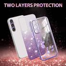 For Samsung Galaxy S24+ 5G Gradient Glitter Flower All-inclusive Phone Case(Purple) - 2