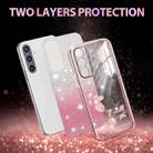 For Samsung Galaxy S24+ 5G Gradient Glitter Flower All-inclusive Phone Case(Pink) - 2