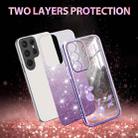 For Samsung Galaxy S23 Ultra 5G Gradient Glitter Flower All-inclusive Phone Case(Purple) - 2