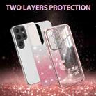 For Samsung Galaxy S23 Ultra 5G Gradient Glitter Flower All-inclusive Phone Case(Pink) - 2