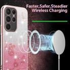 For Samsung Galaxy S23 Ultra 5G Gradient Glitter Flower All-inclusive Phone Case(Pink) - 3