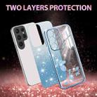 For Samsung Galaxy S23 Ultra 5G Gradient Glitter Flower All-inclusive Phone Case(Blue) - 2