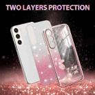 For Samsung Galaxy S23+ 5G Gradient Glitter Flower All-inclusive Phone Case(Pink) - 2