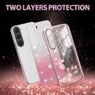 For Samsung Galaxy S23 5G Gradient Glitter Flower All-inclusive Phone Case(Pink) - 2