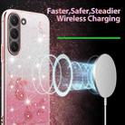For Samsung Galaxy S23 5G Gradient Glitter Flower All-inclusive Phone Case(Pink) - 3