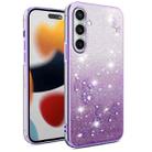 For Samsung Galaxy S24 FE 5G Gradient Glitter Flower All-inclusive Phone Case(Purple) - 1