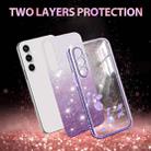 For Samsung Galaxy S24 FE 5G Gradient Glitter Flower All-inclusive Phone Case(Purple) - 2