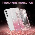 For Samsung Galaxy S24 FE 5G Gradient Glitter Flower All-inclusive Phone Case(Pink) - 2