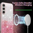 For Samsung Galaxy S24 FE 5G Gradient Glitter Flower All-inclusive Phone Case(Pink) - 3