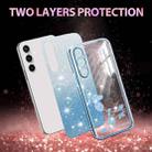 For Samsung Galaxy S24 FE 5G Gradient Glitter Flower All-inclusive Phone Case(Blue) - 2