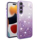 For Samsung Galaxy S23 FE 5G Gradient Glitter Flower All-inclusive Phone Case(Purple) - 1