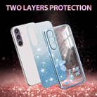 For Samsung Galaxy S23 FE 5G Gradient Glitter Flower All-inclusive Phone Case(Blue) - 2