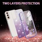 For Samsung Galaxy S21+ 5G Gradient Glitter Flower All-inclusive Phone Case(Purple) - 2