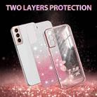 For Samsung Galaxy S21+ 5G Gradient Glitter Flower All-inclusive Phone Case(Pink) - 2