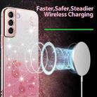 For Samsung Galaxy S21+ 5G Gradient Glitter Flower All-inclusive Phone Case(Pink) - 3