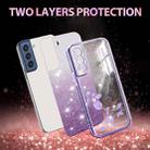 For Samsung Galaxy S21 FE 5G Gradient Glitter Flower All-inclusive Phone Case(Purple) - 2