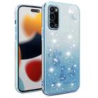 For Samsung Galaxy S20 Gradient Glitter Flower All-inclusive Phone Case(Blue) - 1